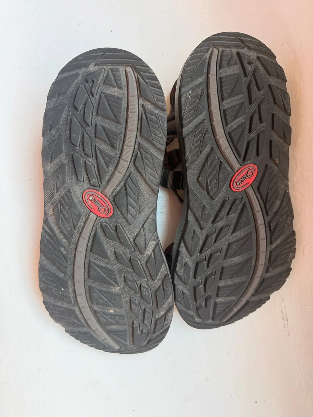 Chaco Men's Black and Gray Striped Sandals